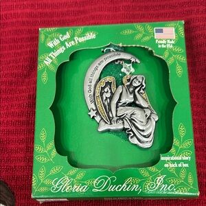 New Gloria Duchin Silver Angel Ornament